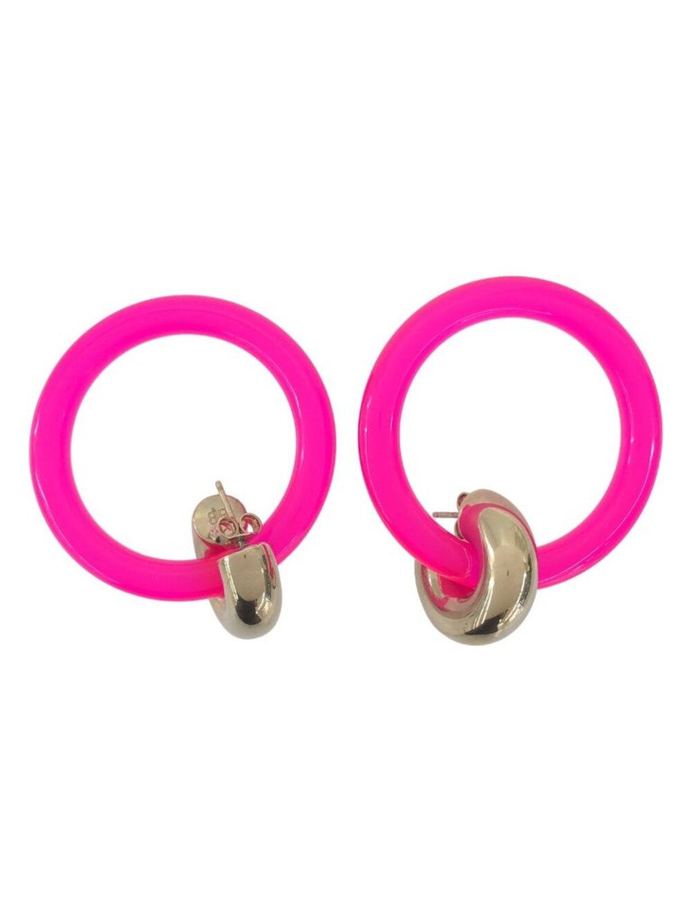 Balenciaga Ring Hoop Earrings Set Pink